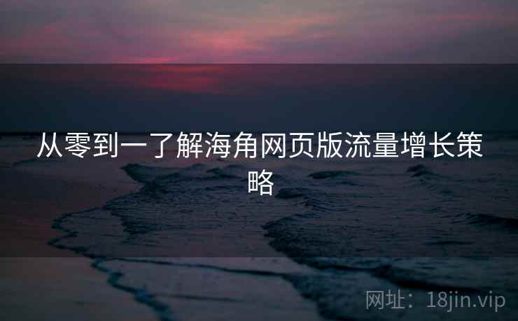 从零到一了解海角网页版流量增长策略