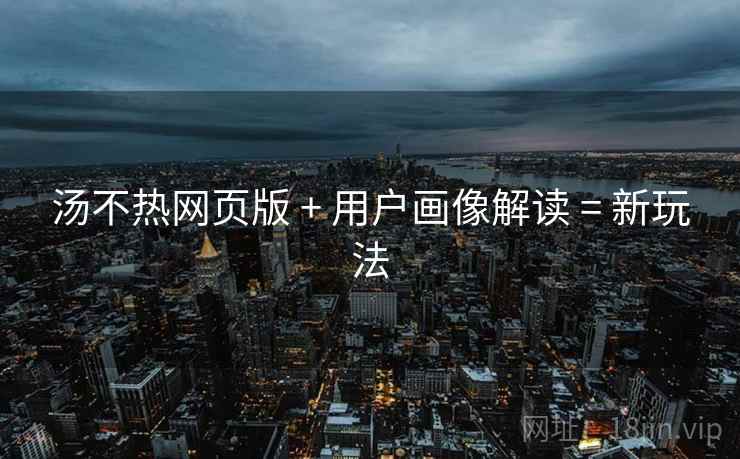 汤不热网页版 + 用户画像解读 = 新玩法